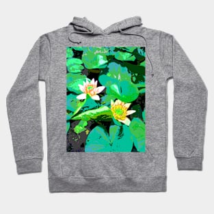 Green garden with water lilies Hoodie